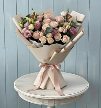 Букет цветов из:  Розы и Лизиантусы #REPLACE_PRED# Дубне Чеховского района
