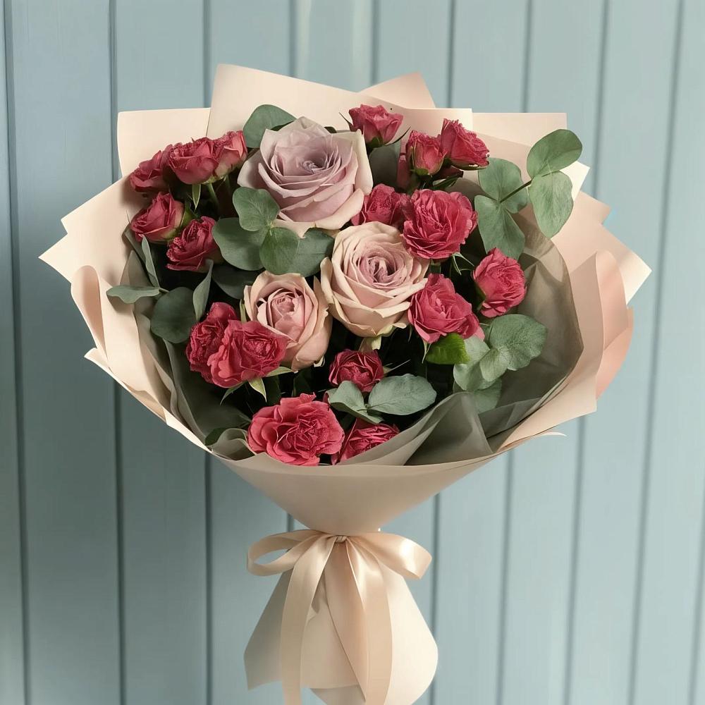 Букет цветов из: Гвоздики и Розы в Дубне Чеховского района