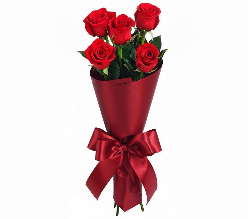 Букет 5 Красных роз Эдлесс Лав в Дубне Чеховского района