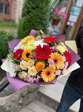 Букет цветов из:  Герберы, Ромашки, Хризантемы, Розы и Подсолнухи #REPLACE_PRED# Дубне Чеховского района