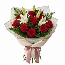 Букет цветов из:  Лилии и Розы в Дубне Чеховского района