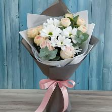 Букет цветов из:  Хризантемы и Розы #REPLACE_PRED# Дубне Чеховского района