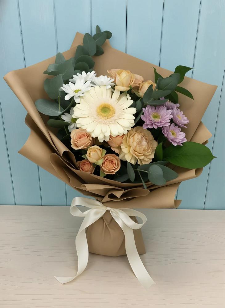 Букет цветов из: Герберы и Хризантемы в Дубне Чеховского района