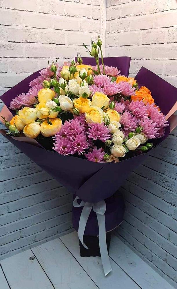 Букет цветов из: Хризантемы и Розы в Дубне Чеховского района