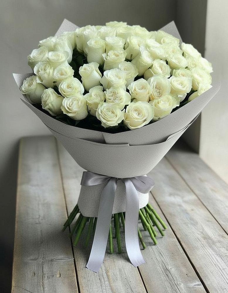 Букет 35 Белых роз в Дубне Чеховского района