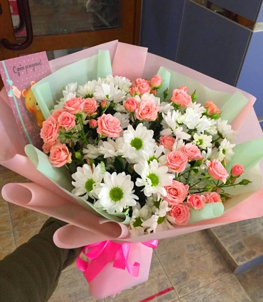 Букет цветов из: Розы и Хризантемы в Дубне Чеховского района