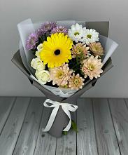 Букет цветов из:  Розы, Герберы и Хризантемы #REPLACE_PRED# Дубне Чеховского района