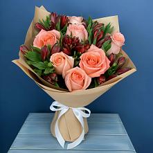 Букет цветов из:  Розы и Альстромерии в Дубне Чеховского района