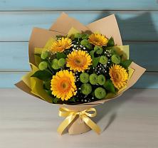 Букет цветов из:  Герберы и Хризантемы в Дубне Чеховского района