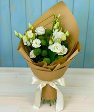 Букет цветов из:  Хризантемы и Лизиантусы #REPLACE_PRED# Дубне Чеховского района