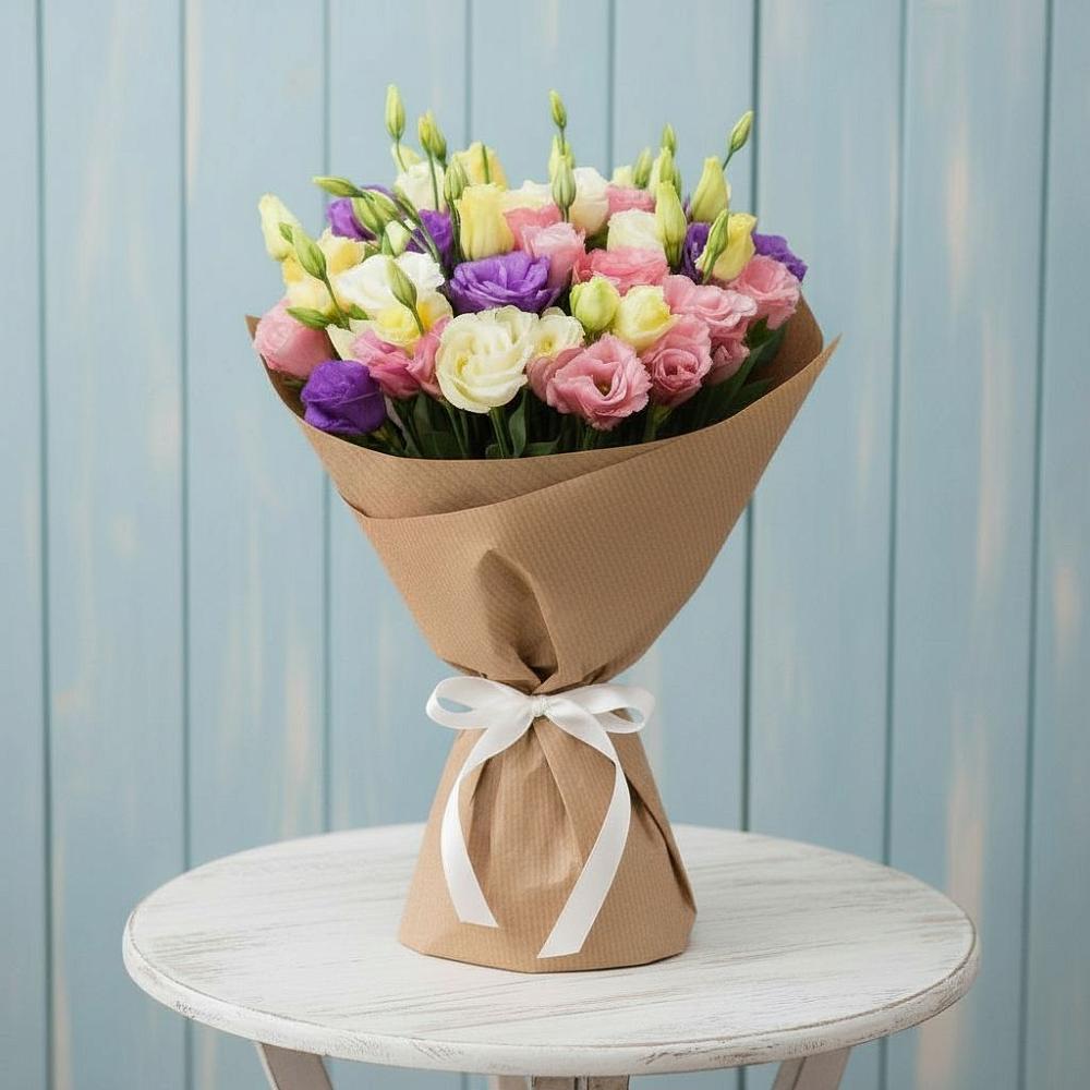 Букет цветов из: Лизиантусы в Дубне Чеховского района