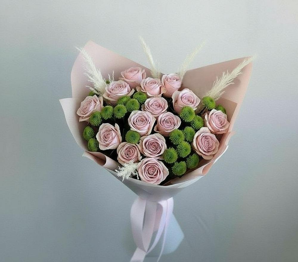 Букет цветов из: Розы и Хризантемы в Дубне Чеховского района