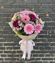Букет цветов из:  Герберы и Хризантемы в Дубне Чеховского района