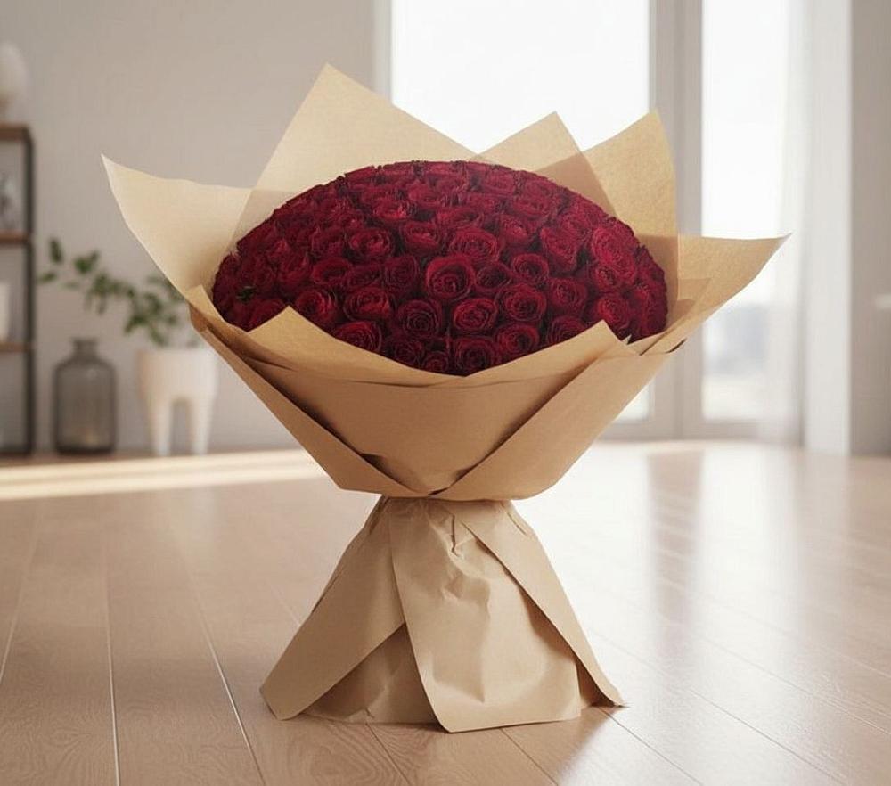 Букет 101 Красная роза в Дубне Чеховского района