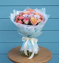 Букет цветов из:  Хризантемы и Розы в Дубне Чеховского района