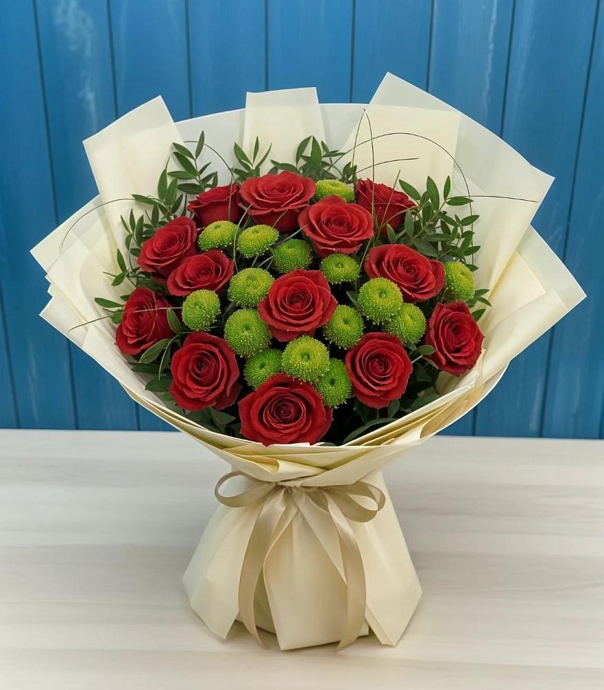 Букет цветов из: Розы и Хризантемы в Дубне Чеховского района