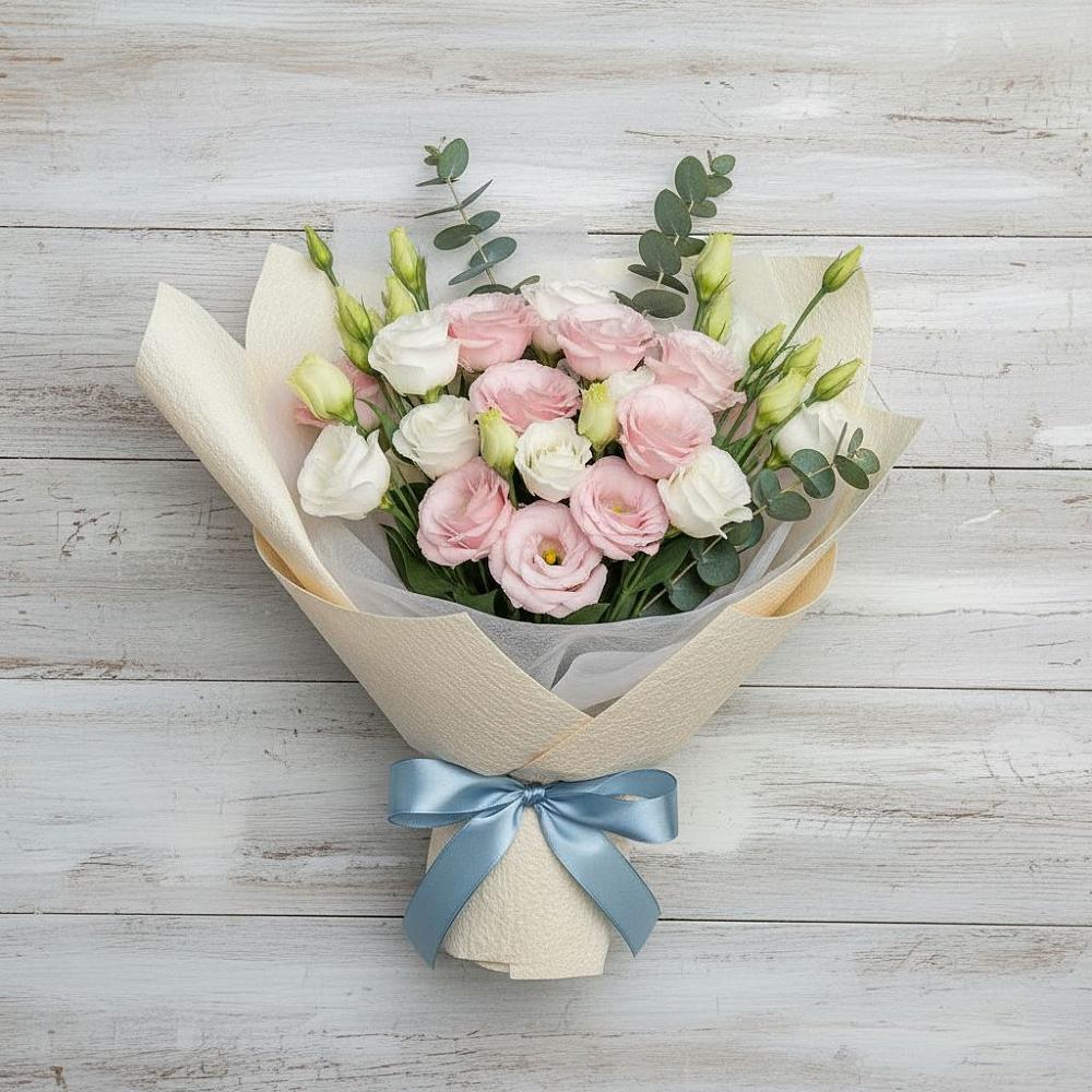 Букет цветов из: Лизиантусы в Дубне Чеховского района